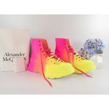 Alexander McQueen Lt Edition Tread Slick Neon Coated High Top Sneakers 3... - $628.16