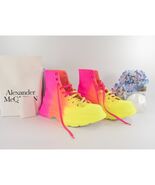 Alexander McQueen Lt Edition Tread Slick Neon Coated High Top Sneakers 3... - $628.16