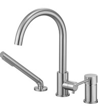 Rigobal Deck Mount Tub Faucet With Sprayer Brushed Nickel Bathtub Filler... - $74.80