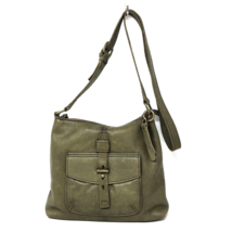 VTG Lucky Brand Olive Green Leather Crossbody Bag Saddlebag Front Buckle... - £25.40 GBP