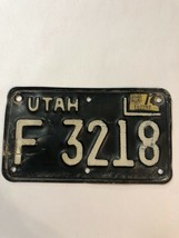 1971 71 Utah Motorcycle License Plate # F 3218 - £195.55 GBP