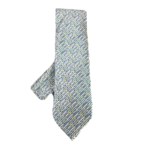 Barcelona Cravatte Men&#39;s Tie Hanky Set Silver Blue Yellow Polyester 3.25&quot; Wide - £15.97 GBP