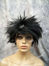 Messy Black Dark Side Costume Wig Midnight Fiend Goth EMO Night Freak Pu... - $14.95