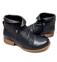MIZ MOOZ RUCHED SOFT  LEATHER  BOOTIE SIDE ZIP BLACK  37EU / 7US NEW # Z... - $49.95