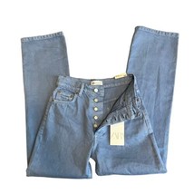 Zara NWT High Rise Button Fly Straight Leg Mom Jeans Periwinkle Blue Size 2 - $37.12