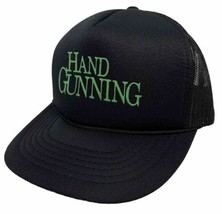 Vintage Hand Gunning Magazine Hat Cap Snap Back Black Mesh Trucker KC Caps Mens - £15.48 GBP