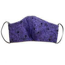 Purple Spider Web Fitted Face Mask, 3 ply Quilting 100% Cotton Washable cloth, f - £12.49 GBP