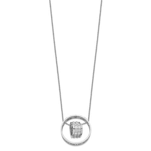 Sentimental Expressions Silver  CZ Antiqued Mother and Daughter 18 Inch Necklace Item image 2