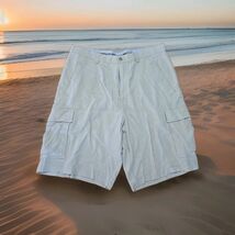 Tommy Bahama Silk Linen Cargo Shorts Mens Size 35 Khaki Corduroy Relax F... - $26.73
