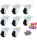 1&quot; Diameter Swivel Single Wheel Rubber Furniture Caster Wheels Small Cas... - $13.91