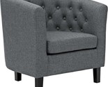 Gray Modern Accent Arm Chair With Upholstered Fabric By Modway. - £259.17 GBP