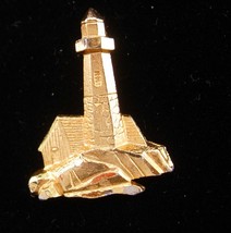 lighthouse tie tack / gold nautical gift / Vintage sailor gift / nautical Lapel  - $75.00