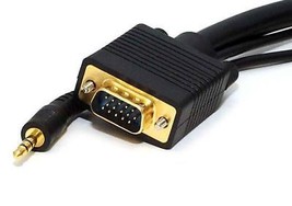 3FT Vga Svga M/M Monitor Hdtv Cable With 3.5mm Audio - £4.61 GBP