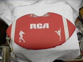 vintage football shape RCA stadium seat bleacher cushion red &amp; white w/ storage - £16.10 GBP