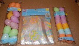 Easter Treat Eggs 36ea Pastel 1 3/4&quot; &amp; 2&quot; Colored Basket Wrap 2pk 22&quot; x 25&quot; 110P - £7.58 GBP