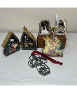 Vintage Lot Of 5 Miniature Nativity Scenes Creche Manger Scenes Tiny-Ita... - $40.00