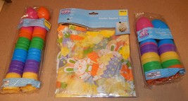 Easter Treat Eggs 36ea Bright 1 3/4&quot; &amp; 2&quot; Colored Basket Wrap 2pk 22&quot; x ... - $9.49