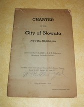 1938 Nowata Oklahoma Small Town Charter History Book Document Oil Indian Country - $65.17