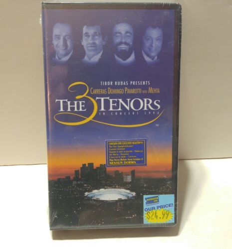 Primary image for 3 Tenors In Concert 1994 Carreras Domingo Pavarotti w/ Mehta VHS Hi-Fi   Sealed