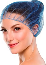100 Disposable Hair Nets 21&quot; Blue Unisex Bouffant Caps - £15.51 GBP