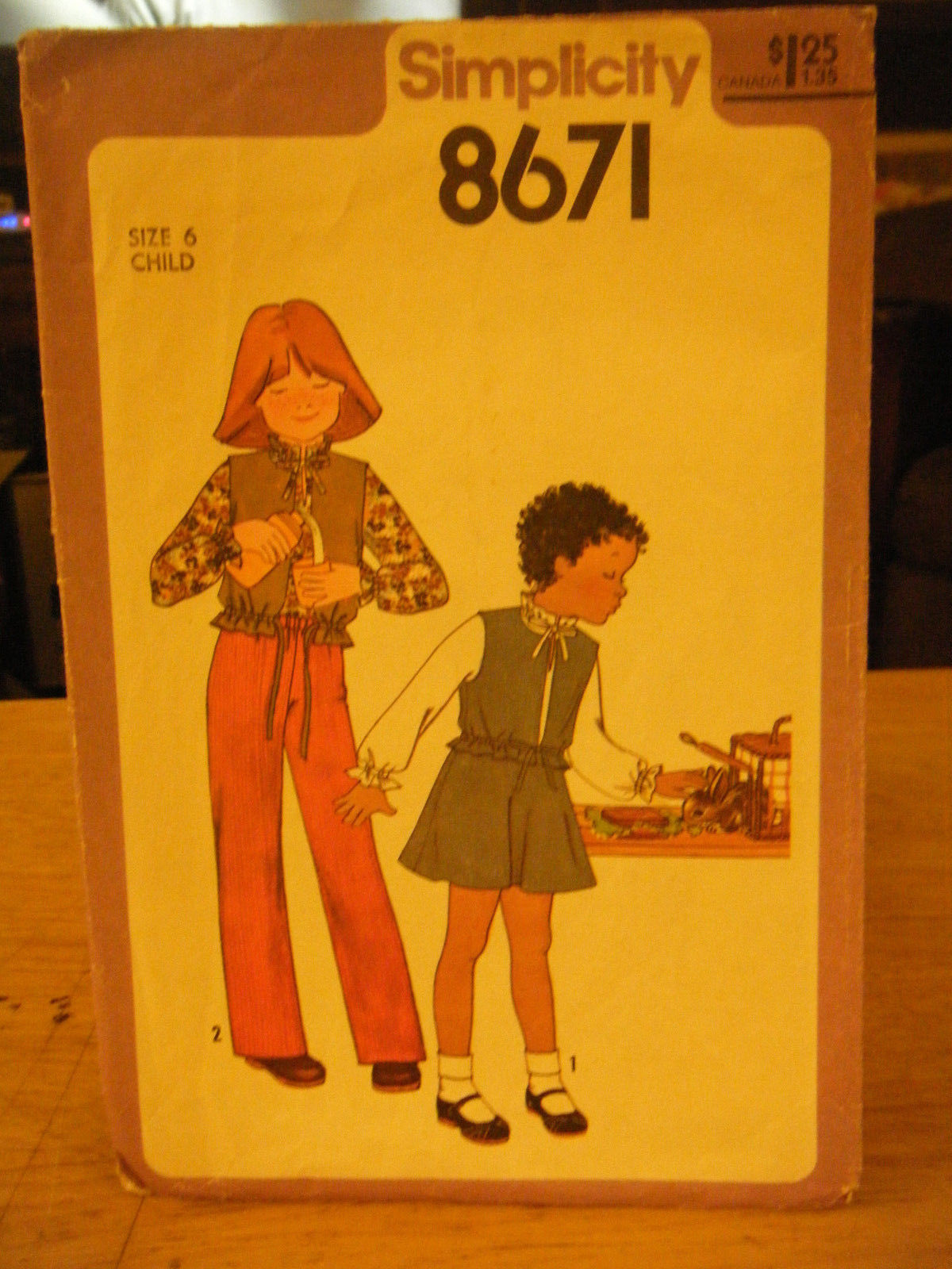 Primary image for Simplicity 8671 Skirt, Pants, Blouse & Lined Vest Pattern - Size 6 Chest 25