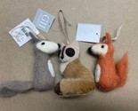 Lot of 3 Furry Fox ornaments New with Tag Tree Decorations - £10.77 GBP