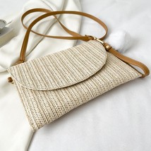 Straw Shoulder Bag Straw Clutch Casual Beach Handmade Woven Lady Crossbody Bag F - £20.82 GBP