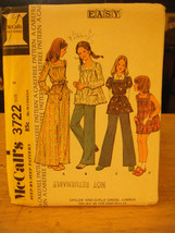 McCall&#39;s 3722 Girl&#39;s Dress, Jumper, Pants &amp; Top Pattern - Size 5 Chest 24 - £8.50 GBP