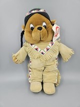 Vintage Native American Teddy Bear Goffa 18 inch Plush Stuffed Animal wi... - $9.99