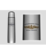 NAVY SUBMARINE FORCE SILENT SERVICE GOLD OR SILVER DOLPHIN 25 OZ THERMOS - £31.92 GBP