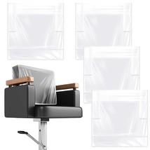 Hoolerry 4 Pcs White Edge Salon Chair Cover Clear Plastic Square Hairdre... - $443.84 MXN
