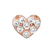 Origami Owl Charm (New) Rose Gold Crystal Heart - CH9026 - £7.02 GBP