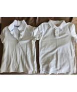 GAP KIDS &amp; CAT AND JACK SHORT-SLEEVE GIRLS WHITE POLO UNIFORM TOPS - 2 S... - €5,13 EUR