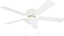 White West Hill 52&quot; Portage Bay 50254 Hugger 52&quot; Ceiling Fan With Bowl Light - £85.51 GBP