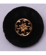 50 Buttons -  7/8&quot; Black Velour Shank Buttons w/ Gold Metal-Look Center ... - €14,63 EUR