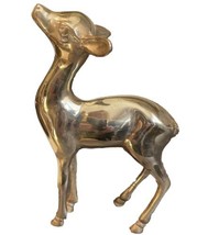 Solid Brass Deer Fawn Doe Vintage Statue Figure Mid Century Retro Bambi 4.5x7.5 - $30.00
