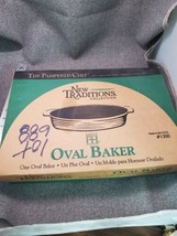 The Pampered Chef New Traditions Oval Baker Stoneware Pan 13” x 8.5” #1300 NIB - £26.48 GBP