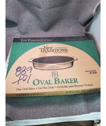 The Pampered Chef New Traditions Oval Baker Stoneware Pan 13” x 8.5” #13... - £26.16 GBP