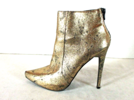 Scene Gold Black Zipper Ankle Booties Women&#39;s 8 (SW16) - £18.93 GBP
