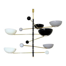 Grande Italiano Sputnik Latón Candelabro Stilnovo Elegante Bonito Interi... - $1,579.55