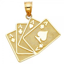 14K Yellow Gold A&#39;s Poker Pendant - £196.64 GBP