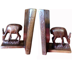 Hand Carved Vintage African Bookend/African Art Objects/Home Decor/One pair - £75.66 GBP