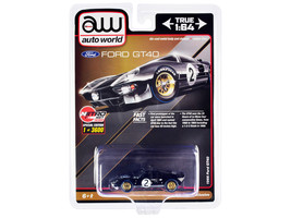 1966 Ford GT40 RHD (Right Hand Drive) #2 Black with Silver Stripes Limited Ed... - £18.95 GBP