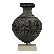 Harvester Rhyton Ceramic Vase on Marble Base Ancient Minoan art Museum Copy - £49.62 GBP