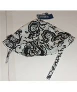NWT GIRLS BLACK &amp; WHITE FLORAL W/ SILVER PINSTRIPE LINED BUCKET HAT  SIZ... - $266.66 MXN