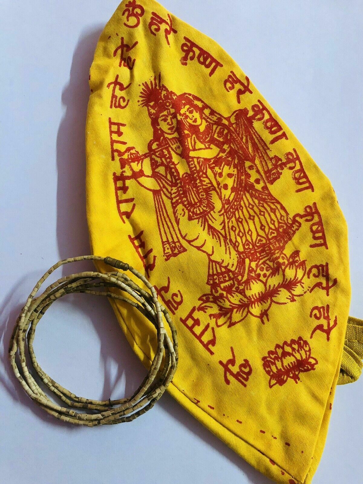 Gomukh Gomukhi + 48 inch TULSI TULASI VAISHNAV ISKCON Mala Kanthi Yoga P... - $9.63