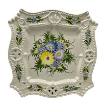 Lillian Vernon Casafina Floral Hand Painted Square Serving Platter 991 Portugal - £36.64 GBP