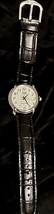 Q&amp;Q Quartz Watch  Black Leather Band Silver Bezel. Never Worn New Battery - $370.91 MXN