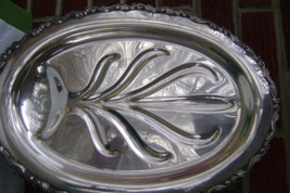 Vintage Silverplate Footed Scroll Design Well &amp; Tree Serving Platter - $25.00