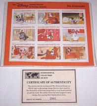 Disney The Aristocats Animal Stories in Postage Stamps Grenada - $34.95